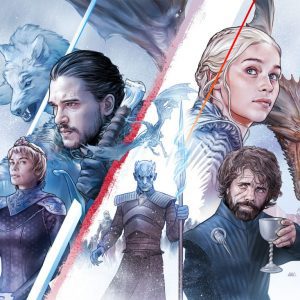 A Game of Thrones, A Clash of Kings, A Storm of Swords, A Feast for Crows, and A Dance with Dragons