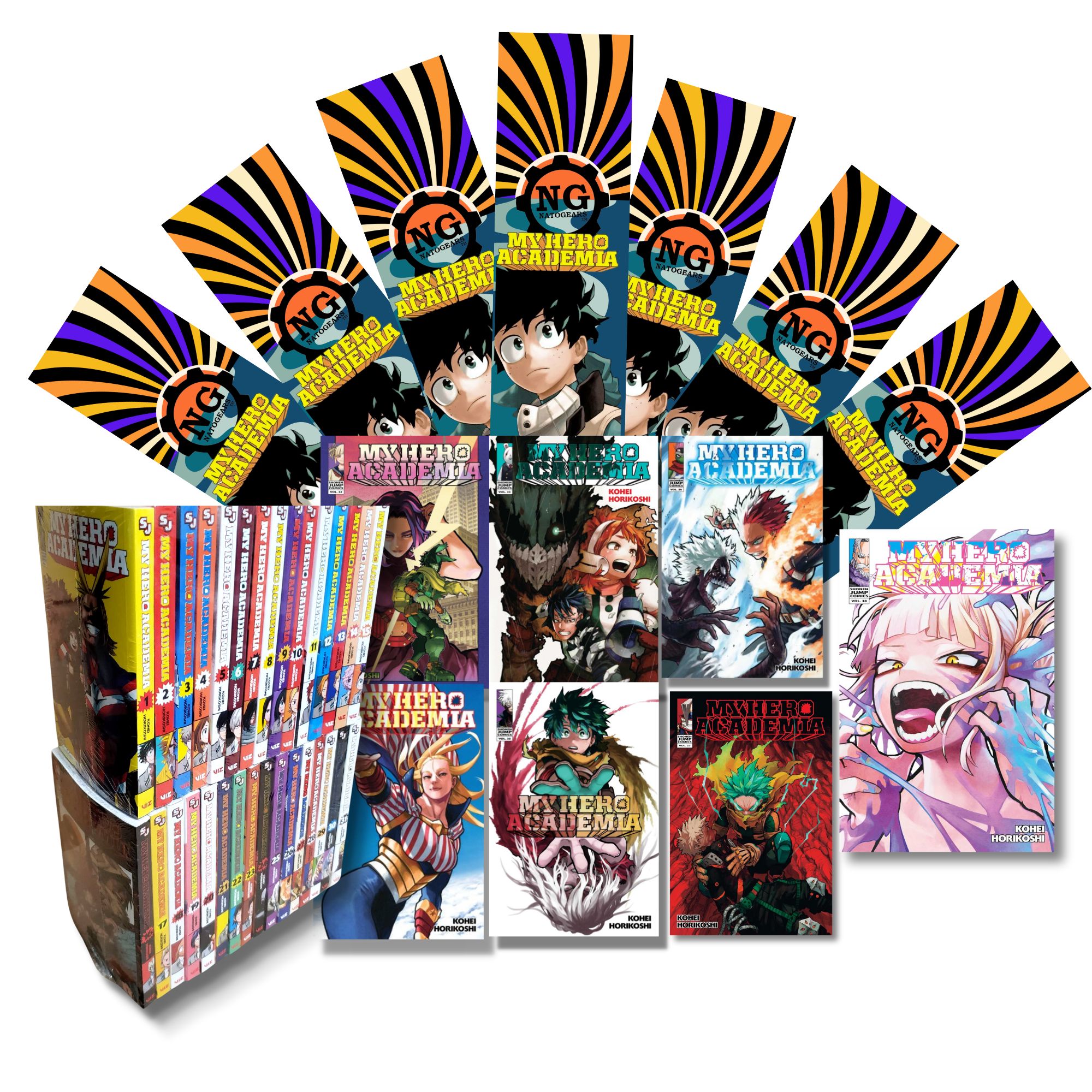 My Hero Academia Manga Volumes 1 - 38 With Natogears Bookmarks