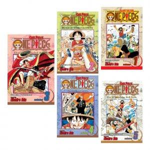 One Piece 1 - Vol 1 - 5 Collection Set : East Blue and Baroque Works Paperback by Eiichiro Oda bookgeekz.com